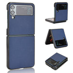 For Samsung Galaxy Z Flip4 5G Anti-wear Litchi Texture PU Leather Coated PC Case Drop-proof Cell Phone Cover
