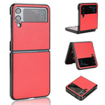For Samsung Galaxy Z Flip4 5G Anti-wear Litchi Texture PU Leather Coated PC Case Drop-proof Cell Phone Cover