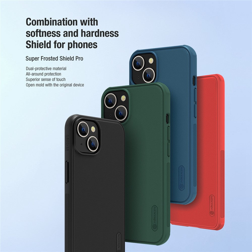 NILLKIN Super Frosted Shield Pro telefoncover til iPhone 14 Plus 6,7 tommer, PC + TPU Anti-fingeraftryk mat beskyttelsesetui