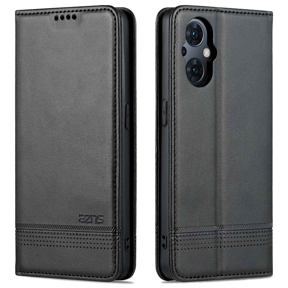 AZNS For Oppo Reno8 Lite 5G Magnetic Auto Closing PU Leather Viewing Stand Flip Cover Wallet Phone Case