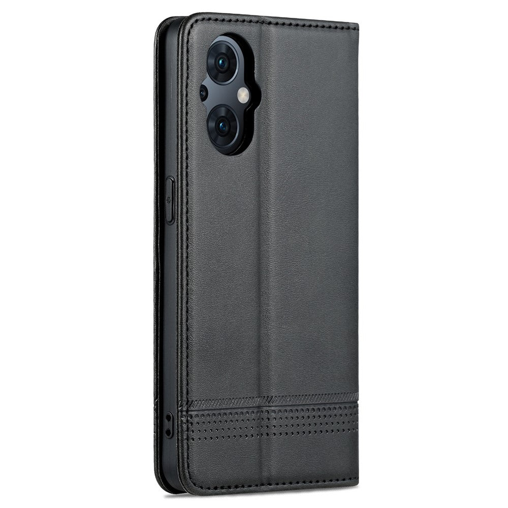 AZNS For Oppo Reno8 Lite 5G Magnetic Auto Closing PU Leather Viewing Stand Flip Cover Wallet Phone Case