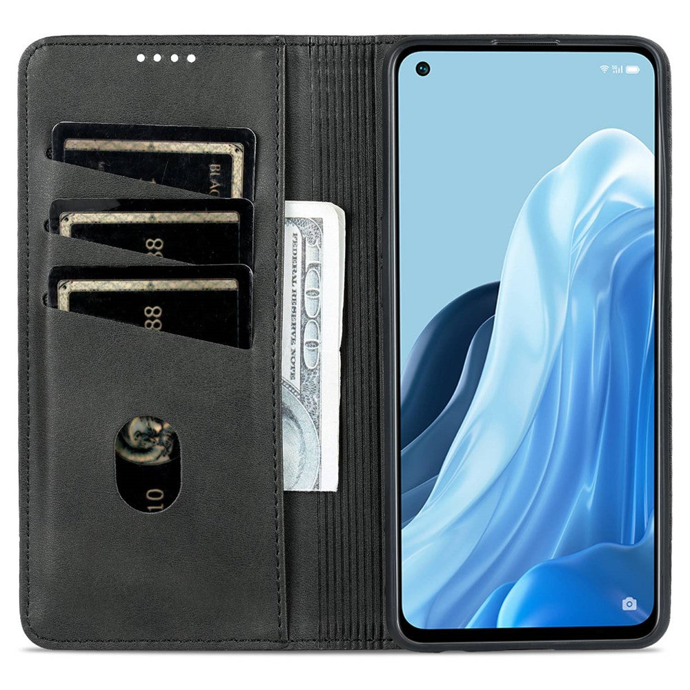 AZNS For Oppo Reno8 Lite 5G Magnetic Auto Closing PU Leather Viewing Stand Flip Cover Wallet Phone Case
