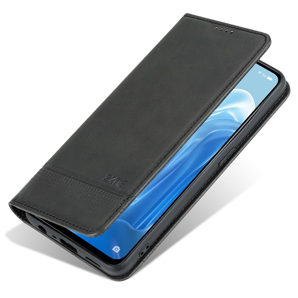 AZNS For Oppo Reno8 Lite 5G Magnetic Auto Closing PU Leather Viewing Stand Flip Cover Wallet Phone Case