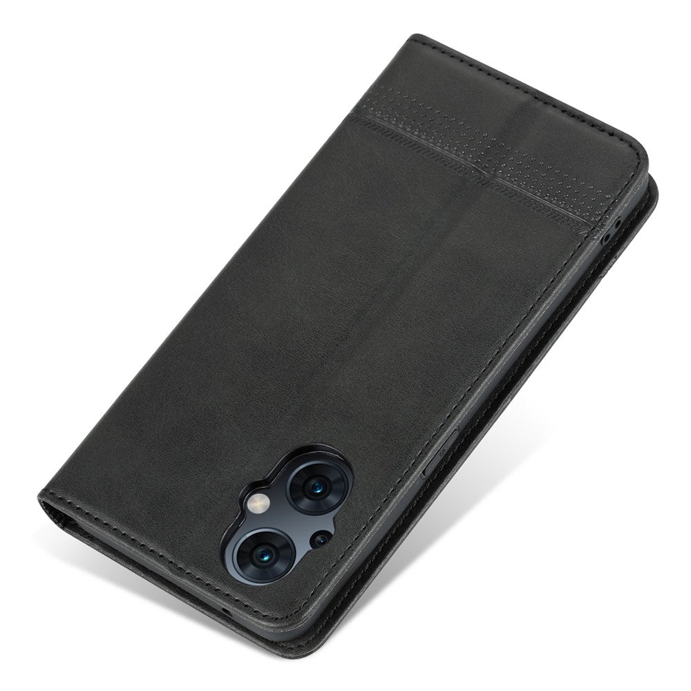 AZNS For Oppo Reno8 Lite 5G Magnetic Auto Closing PU Leather Viewing Stand Flip Cover Wallet Phone Case