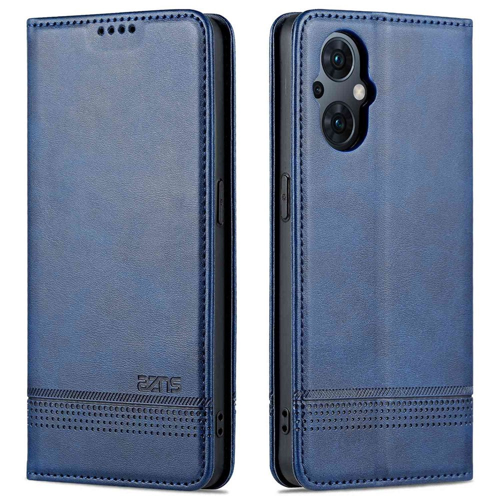 AZNS For Oppo Reno8 Lite 5G Magnetic Auto Closing PU Leather Viewing Stand Flip Cover Wallet Phone Case
