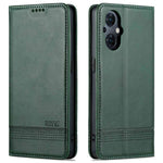 AZNS For Oppo Reno8 Lite 5G Magnetic Auto Closing PU Leather Viewing Stand Flip Cover Wallet Phone Case
