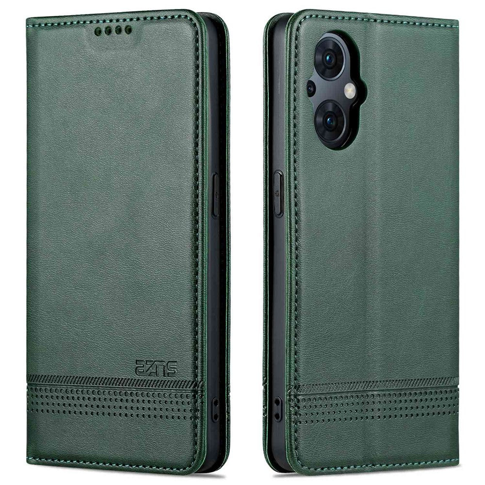 AZNS For Oppo Reno8 Lite 5G Magnetic Auto Closing PU Leather Viewing Stand Flip Cover Wallet Phone Case