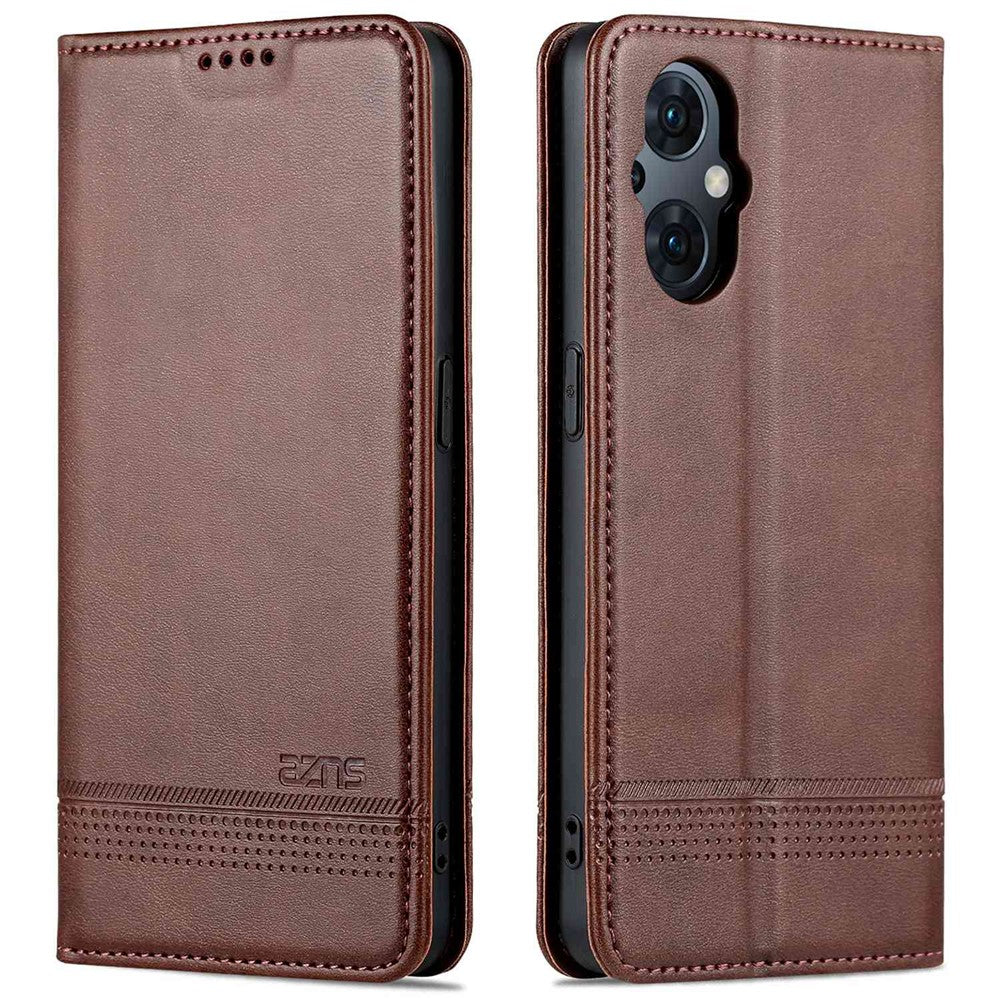AZNS For Oppo Reno8 Lite 5G Magnetic Auto Closing PU Leather Viewing Stand Flip Cover Wallet Phone Case