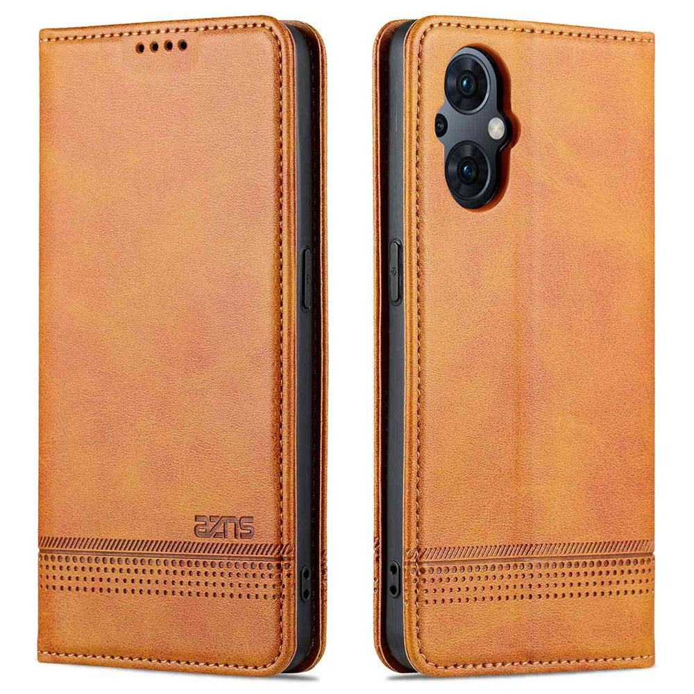 AZNS For Oppo Reno8 Lite 5G Magnetic Auto Closing PU Leather Viewing Stand Flip Cover Wallet Phone Case