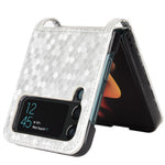 Til Samsung Galaxy Z Flip3 5G præget prikket mønster PU læder telefoncover kortlomme design flip mobiltelefoncover
