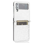 Til Samsung Galaxy Z Flip3 5G præget prikket mønster PU læder telefoncover kortlomme design flip mobiltelefoncover