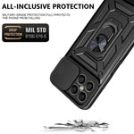 For Honor X8 4G Stødabsorberende mobiltelefon cover Støtteben PC + TPU Hybrid cover Skydelåse til kameralinse Beskyttelses cover