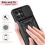 For Honor X8 4G Stødabsorberende mobiltelefon cover Støtteben PC + TPU Hybrid cover Skydelåse til kameralinse Beskyttelses cover