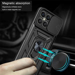 For Honor X8 4G Stødabsorberende mobiltelefon cover Støtteben PC + TPU Hybrid cover Skydelåse til kameralinse Beskyttelses cover