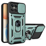 For Honor X8 4G Stødabsorberende mobiltelefon cover Støtteben PC + TPU Hybrid cover Skydelåse til kameralinse Beskyttelses cover