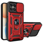 For Honor X8 4G Stødabsorberende mobiltelefon cover Støtteben PC + TPU Hybrid cover Skydelåse til kameralinse Beskyttelses cover