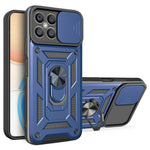 For Honor X8 4G Stødabsorberende mobiltelefon cover Støtteben PC + TPU Hybrid cover Skydelåse til kameralinse Beskyttelses cover