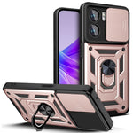 Oppo A77 5G / A57 (2022) 5G Fallskyddande Mobilmobilskal Stativ PC + TPU Hybrid Skal Skjutbart Kameraskydd mobilskal