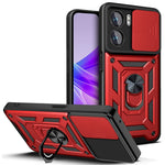 Oppo A77 5G / A57 (2022) 5G Fallskyddande Mobilmobilskal Stativ PC + TPU Hybrid Skal Skjutbart Kameraskydd mobilskal