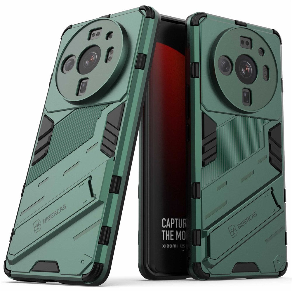 For Xiaomi 12S Ultra 5G Shock Absorption Drop-proof TPU+PC Cover Kickstand Anti-scratch Cell Phone Case