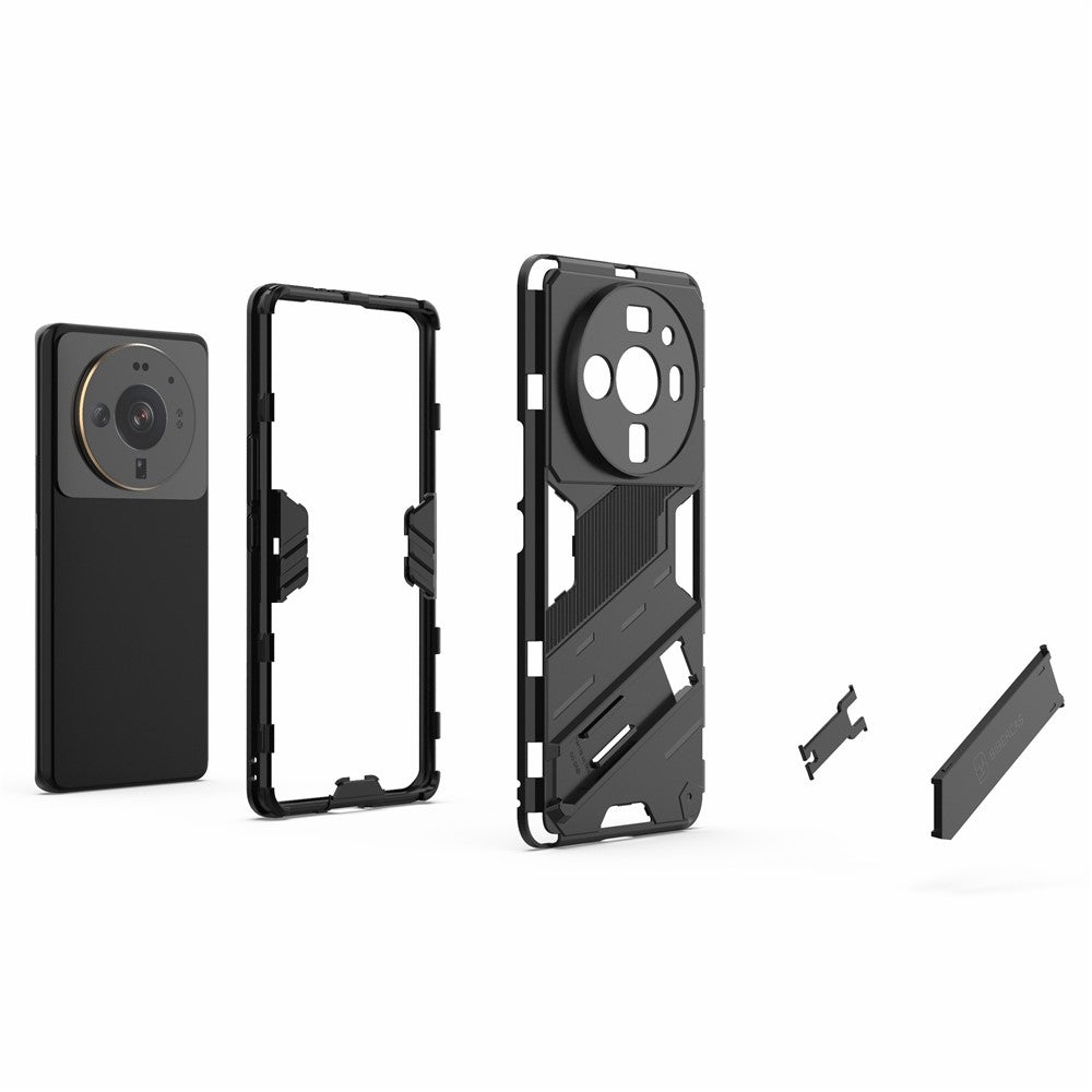 For Xiaomi 12S Ultra 5G Shock Absorption Drop-proof TPU+PC Cover Kickstand Anti-scratch Cell Phone Case