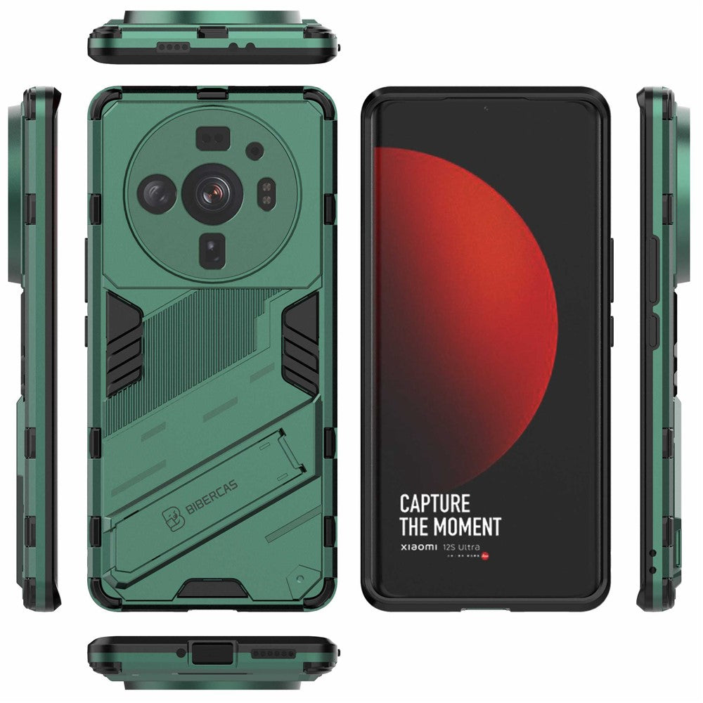 For Xiaomi 12S Ultra 5G Shock Absorption Drop-proof TPU+PC Cover Kickstand Anti-scratch Cell Phone Case