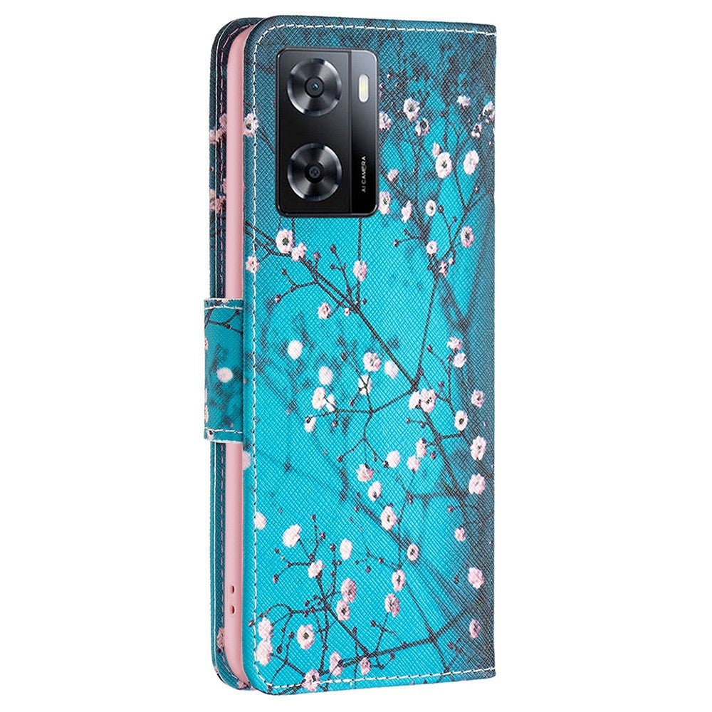 For Oppo A57 4G / A57s 4G Phone Case Pattern Printing PU Leather Wallet Stand Cover