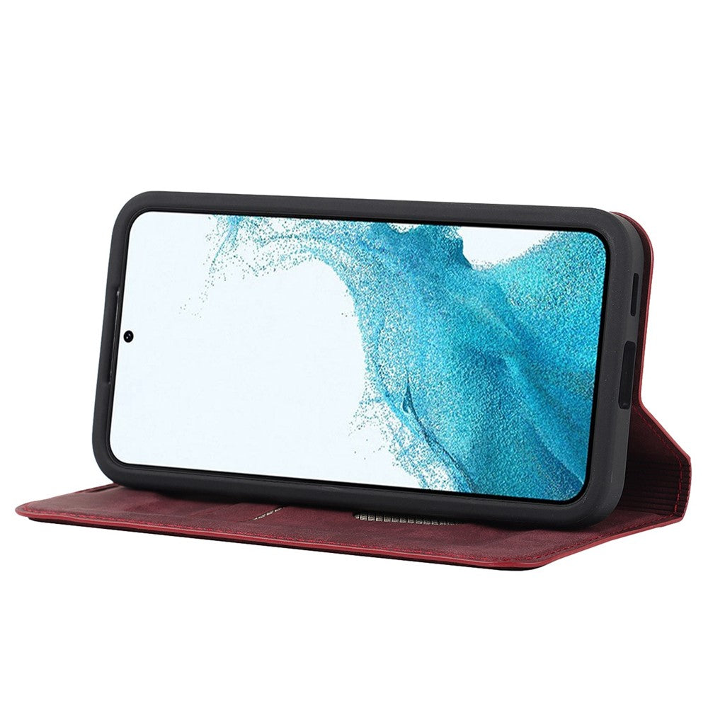 For Samsung Galaxy S22+ 5G RFID Blocking Stand Card Holder PU Leather Case Auto Closing Magnetic Phone Cover