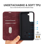 For Samsung Galaxy S22+ 5G RFID Blocking Stand Card Holder PU Leather Case Auto Closing Magnetic Phone Cover