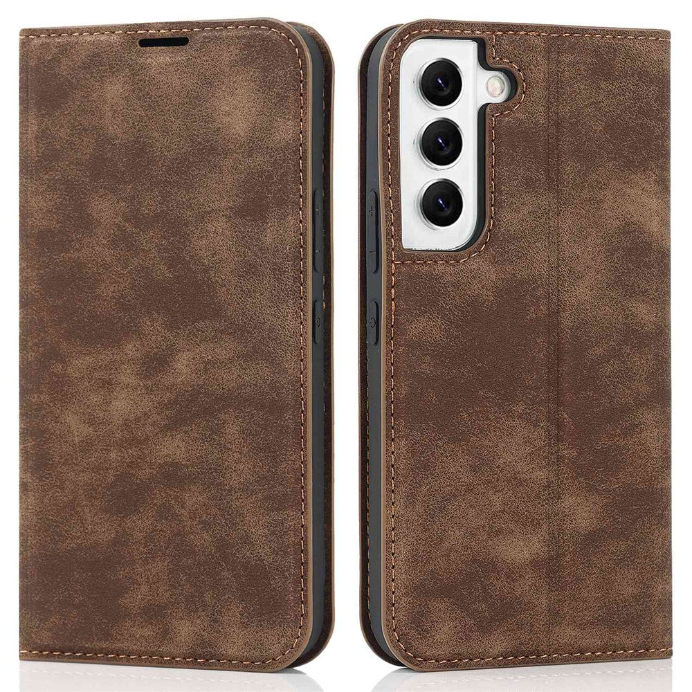 For Samsung Galaxy S22+ 5G RFID Blocking Stand Card Holder PU Leather Case Auto Closing Magnetic Phone Cover