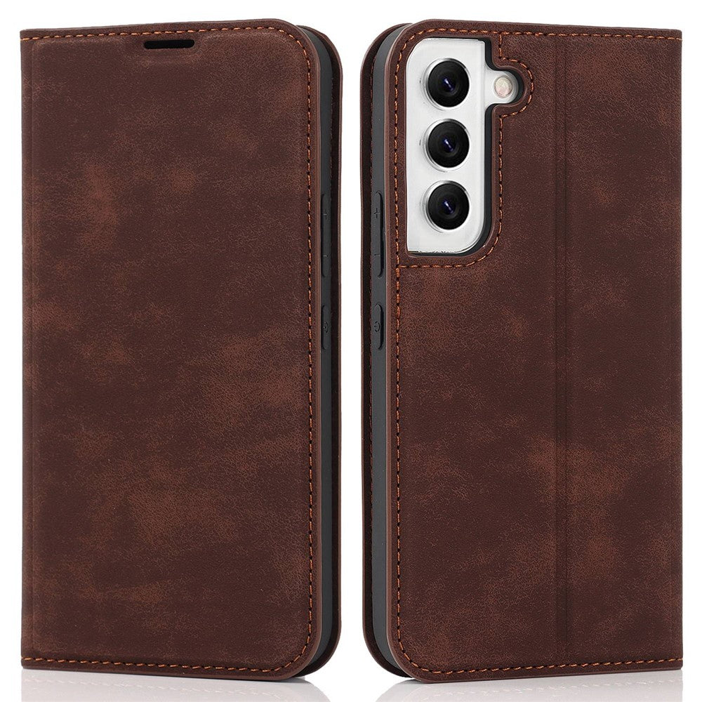 For Samsung Galaxy S22+ 5G RFID Blocking Stand Card Holder PU Leather Case Auto Closing Magnetic Phone Cover