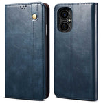 Anti-drop Waxy Crazy Horse Texture Phone Case for Xiaomi Poco M4 5G, PU Leather Magnetic Auto-absorbed Stand Wallet Cover