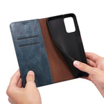 Anti-drop Waxy Crazy Horse Texture Phone Case for Xiaomi Poco M4 5G, PU Leather Magnetic Auto-absorbed Stand Wallet Cover
