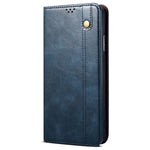 Anti-drop Waxy Crazy Horse Texture Phone Case for Xiaomi Poco M4 5G, PU Leather Magnetic Auto-absorbed Stand Wallet Cover