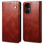 Anti-drop Waxy Crazy Horse Texture Phone Case for Xiaomi Poco M4 5G, PU Leather Magnetic Auto-absorbed Stand Wallet Cover