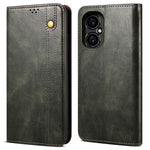 Anti-drop Waxy Crazy Horse Texture Phone Case for Xiaomi Poco M4 5G, PU Leather Magnetic Auto-absorbed Stand Wallet Cover