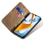 PU Leather Case for Xiaomi Poco M4 5G, Jeans Cloth Texture Magnetic Auto Closing Stand Wallet Phone Shell