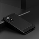 MOFI JK TPU Series-1 til Xiaomi 12 Lite 5G, TPU-mobilcover med børstet overflade, fingeraftryksafvisende og bagside i kulfiber