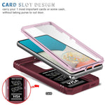 Samsung Galaxy A53 5G-mobilcover med kamera-skydedørsdesign, hård PC, blød TPU, Defender-stativcover med kortplads