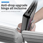 For Samsung Galaxy Z Fold4 5G Hinge + Stylus Pen Design Electroplating Hard PC Kickstand Function Phone Case with Tempered Glass Screen Protector