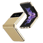 For Samsung Galaxy Z Flip4 5G Litchi Texture Metal Frame PU Leather + PC Back Cover Anti-fingerprint Phone Case