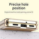 For Samsung Galaxy Z Flip4 5G Litchi Texture Metal Frame PU Leather + PC Back Cover Anti-fingerprint Phone Case