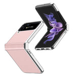 For Samsung Galaxy Z Flip4 5G Litchi Texture Metal Frame PU Leather + PC Back Cover Anti-fingerprint Phone Case