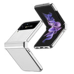 For Samsung Galaxy Z Flip4 5G Litchi Texture Metal Frame PU Leather + PC Back Cover Anti-fingerprint Phone Case