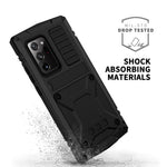 R-JUST til Samsung Galaxy Note20 Ultra / Note20 Ultra 5G Metal + Silikone + PC Kickstand Cover Støvtæt Anti-drop Cover med Hærdet Glasfilm