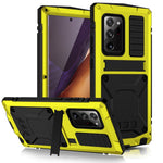 R-JUST til Samsung Galaxy Note20 Ultra / Note20 Ultra 5G Metal + Silikone + PC Kickstand Cover Støvtæt Anti-drop Cover med Hærdet Glasfilm