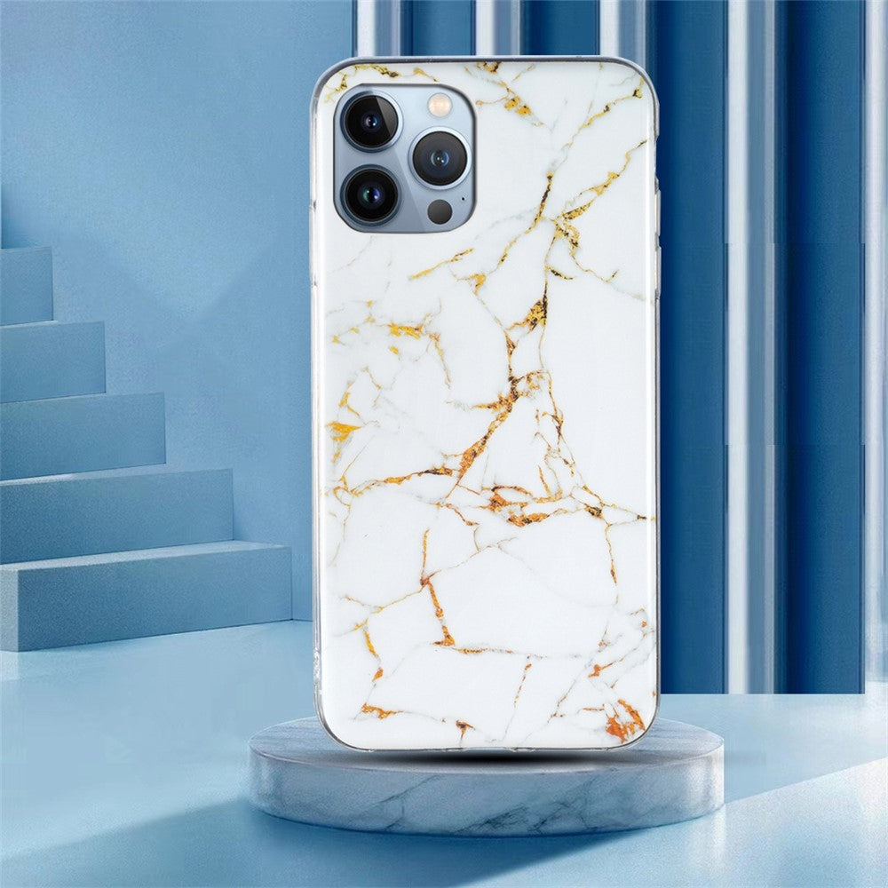 TPU Cover til iPhone 14 Pro 6,1 tommer, IMD Marmor Mønster Faldbeskyttende Godt Beskyttet Mobiltelefon Cover