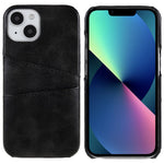 For iPhone 14 6.1 inch Anti-fall Mobile Phone Case PU Leather+PC Back Phone Cover with 2 Card Slots