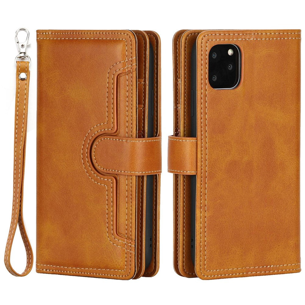 Til iPhone 14 Plus 6,7 tommer magnetisk splitlædercover med flere kortlommer, tegnebog, fuldt beskyttende folio-stativcover med håndrem