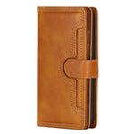 For iPhone 14 Plus 6.7 inch Magnetic Split Leather Case Multiple Card Slots Wallet Full Protective Folio Stand Cover with Hand Strap